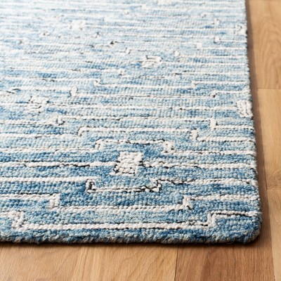 Handmade Light Blue Wool Tufted Square Rug 5'