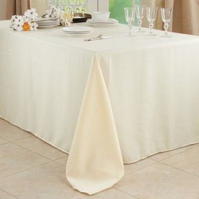 Ivory Fabric Rectangular Everyday Tablecloth