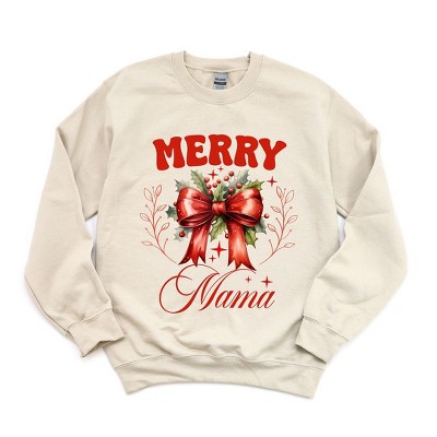 Simply Sage Market Women's Graphic Sweatshirt Coquette Merry Mama Bow