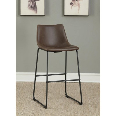 Brown and Black 39.5" High Armless Bar Stools (Set of 2)
