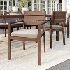 Martha Stewart Bedford Set of 2 Indoor-Outdoor Stackable Patio Dining Armchairs with Brushed Woodgrain Aluminum Finish and All-Weather Seat Cushions - 2 of 4