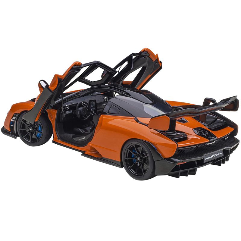 McLaren Senna Trophy Mira Orange and Black with Carbon Accents 1/18 Model Car by Autoart, 2 of 7
