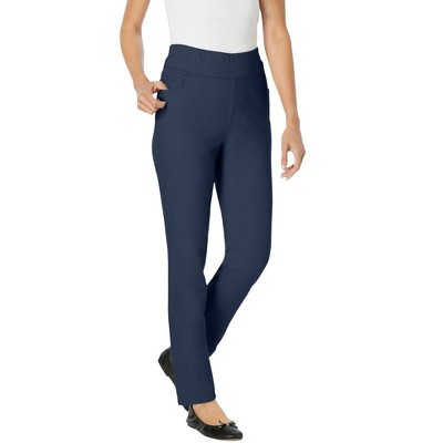 Woman Within Plus Size Petite Flex-Fit Pull-On Slim-Leg Denim Jean