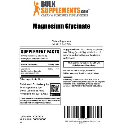 BulkSupplements Magnesium Glycinate Powder