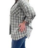 Women's Plaid Long Sleeve Button Up Shirt - White Birch - 3 of 3