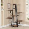Lirago 7-Tier Black Industrial Plant Stand, E1 Particle Board and Metal Frame, 11.02"x9.84"x43.3", Space-Saving Flower Rack for Indoor and Outdoor Use - 2 of 4