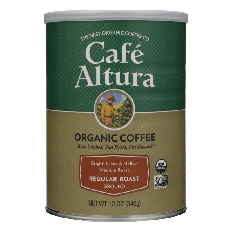 Cafe Altura Organic Ground Coffee Regular Roast - Case of 6/12 oz Canisters, 2 of 6