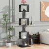 5/6 Tier Rotating Bookshelf, 360°Revolving Bookcase with Acrylic Plate, Floor Standing Display Rack, Bookshelf Organizer for Bedroom Living Room - 4 of 4