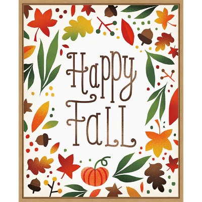 16" x 20" Harvest Time Happy Fall by Michael Mullan Framed Wall Canvas - Amanti Art