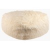 Livabliss Kharaa 14"H x 24"W x 24"D Hide Leather and Fur White Pouf - 3 of 4