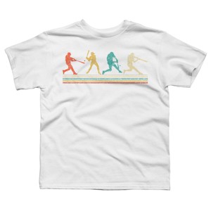 Boy's Design By Humans Vintage Distressed Baseball Swing By LuckyCharm99 T-Shirt - 1 of 2