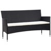 vidaXL 5 Piece Patio Lounge Set With Cushions Poly Rattan Black - 3 of 4