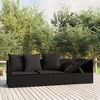 Bussandri Exclusive Outdoor Lounge Bed with Cushion Black Poly Rattan - 2 of 4