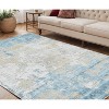 Gold Sky Blue And Ivory Abstract Area Rug - 2 of 4