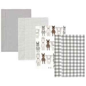 Luvable Friends Hudson Baby Flannel Burp Cloths 4pk Set - 1 of 2