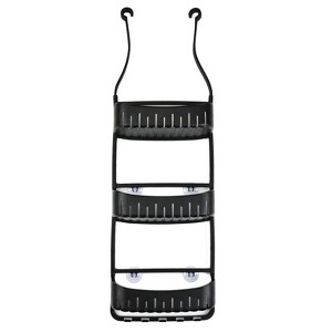 Cameo 3-Tier Hanging Bathroom Shower Caddy, Adjustable Mounting Arms, Loofah & Razor Hooks, Suction Cups, Polypropylene, Rust-Resistant - 1 of 3