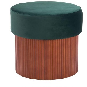 Storage Ottoman Green – 18.3"H Velvet Upholstered Seat with Hidden Storage, Modern Indoor Accent Ottoman By Zuo Modern - 1 of 4