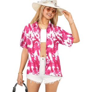 HAPPY BAY Button Down Shirt for Women Casual Holiday Summer Beach Party Hawaiian T-Shirt Blouse Short Sleeve Dress Tee Shirts - 1 of 4