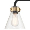 Possini Euro Design Trilogy Modern Wall Light Black and Brass Hardwire 25 3/4" 3-Light Fixture Seedy Glass for Bedroom Bathroom - 3 of 4