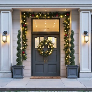 Gulches 2pcs 6FT Artificial Spiral Cedar Tree - Single-Color Evergreen Potted Plant, Low-Maintenance Faux Cypress - 1 of 4