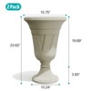 FONTOI 2 Pack Planters with Scalloped Rim, Outdoor Indoor Planters, Flower Plant Pots for Garden, Patio, Backyard, Porch, Beige, 15.75"*23.62"*15.75" - 3 of 4