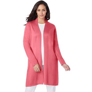 Jessica London Women's Plus Size Fine Gauge Cardigan Topper - 1 of 4