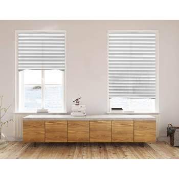 1pc 36"x72" Light Filtering Pleated Fabric Window Shade White - Lumi Home Furnishings