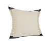 20" X 20" Juniper Green Dark Green White And Linen 100% Cotton Striped Zippered Pillow - 4 of 4