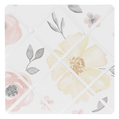 Watercolor Floral Memo Board Yellow/Pink - Sweet Jojo Designs