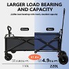 Bestier Collapsible Wagon with Wheels, 220 lbs Foldable Wagons Carts with Flexible Handle, Portable Folding Utility Beach Cart for Shopping Camping - 3 of 4