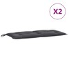 vidaXL Garden Bench Cushions 2 pcs Melange Anthracite 39.4"x19.7"x2.8" Fabric - 4 of 4