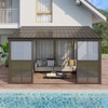 EROMMY 12 Ft. x 14 Ft. Wall Mounted Gazebo, All-Season Patio Gazebo Sunroom with Side Door, Outdoor Permanent Sunroom - 4 of 4