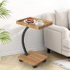 Coucheta C-Shaped Side Table Collection - with Wheels, 360° Rotating, 2-Layer Storage & Adjustable Height, Multiple Colors - 2 of 4