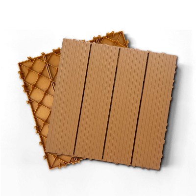 Plastic Composite Deck Tiles Set of 35pcs, Composite Decking Resist Rust, Water, Weather, Indoor&Outdoor, Easy to DIY & Maintain