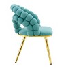 TopComfy Accent Chairs Set of 4 Puffy Bubble Chair Ball Chain Chair Dining Chairs with Gold Plated Legs for Dining Room, Blue, 23"*19"*32" - 4 of 4