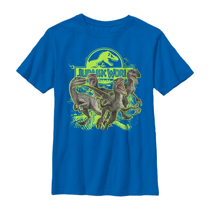 Boy's Jurassic World Raptor Logo Attack T-Shirt, 1 of 5