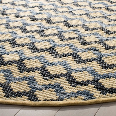 Coastal Charm Handwoven Black Cotton 6' Round Area Rug