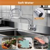 WOWOW Single Handle Wall Mount Standard Kitchen Faucet with Swivel Jointed Spout and Double Joint Swing Arms in Chrome - 4 of 4