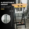 Work Bench Tool Stand with Adjustable Height and Angle, Carpenter Saw Table with 4 Clamps, Steel Frame, 220lbs Capacity - 4 of 4