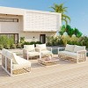 Modern 7-Piece Metal Patio Sectional Sofa Set,All-Weather Outdoor Furniture with Cushions And Coffee Table-Maison Boucle - 3 of 4
