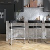 Hillsdale Furniture Cannonwood Half Moon Shape Metal Upholstered Back Counter Height Barstool Silver: Faux Leather, Fixed Height 26" - 4 of 4