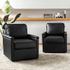 Set of 2 Rosa 29'' Wide Genuine Leather 360°Swivel Armchair with Nailhead Trims |ARTFUL LIVING DESIGN - 2 of 4