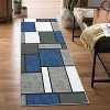 Acekool Washable Runner Rug 4x6: Non-Slip Geometric Carpet for Hallway, Living Room – Dark Blue, Foldable & Fast-Drying - 2 of 4