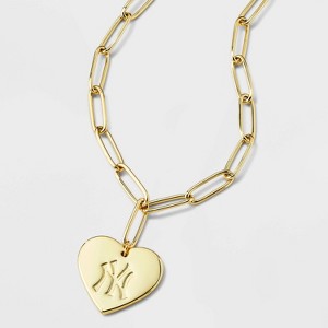 Bijoux Sport by Luv Aj MLB Gold Logo Heart Coin Pendant Necklace - 1 of 4