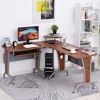 HOMCOM L-Shaped Corner Computer Office Desk Workstation with Elevated Shelf, Rolling Keyboard Tray, & Convenient CPU Stand - 2 of 4