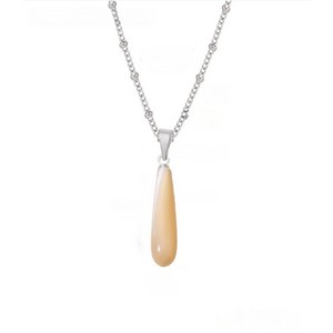 Clotth 15.74+1.96 inch Mysterious Water-Drop Shell Pendant Choker - Stainless Steel Plated with 18K Gold, Minimalist Luxury Necklace for Women - 1 of 4