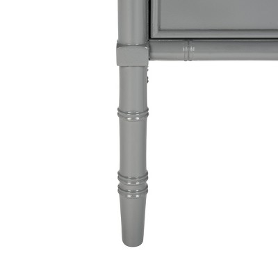 Transitional 2-Drawer Bamboo-Styled Gray Nightstand