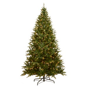 National Tree Company 7.5' Pre-lit Feel Real® Samson Fir Artificial Christmas Tree Clear Lights - 1 of 3