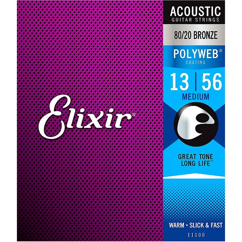 Elixir Medium Polyweb Acoustic Guitar Strings, 3 of 4