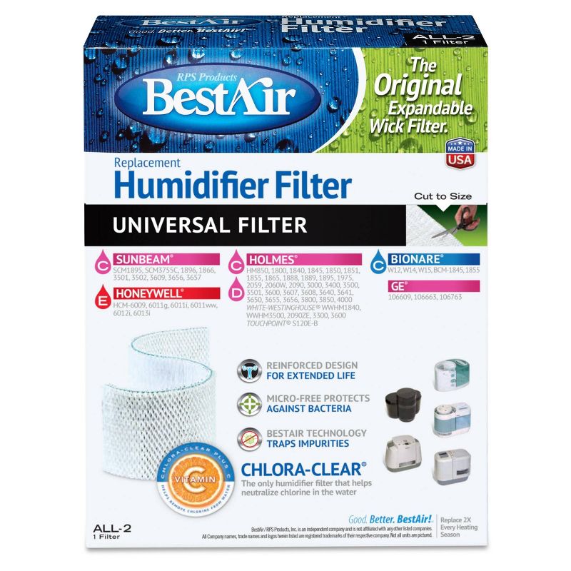 BestAir ALL-2 Extended Life Universal Humidifier Replacement Paper Wick For Holmes Humidifiers, 3 of 6